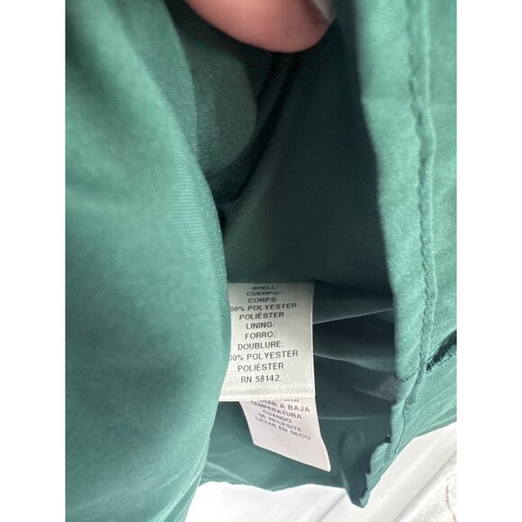 Donna Morgan dress womens size 14 Green Gingham crinkle Ruffle Hem mini new - Picture 5 of 7